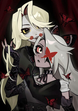 Fan art | Charlie&amp;Vaggie(Hazbin Hotel)